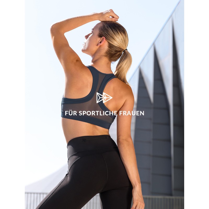 Yvette Sports Bra, Strong Support, Front Closure – Mesh Racer