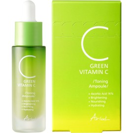 Ariul Green Vitamin C Toning Serum (Ampoule) 0.5 fl oz (15 ml), Pure Vitamin C 14%, No Tingling