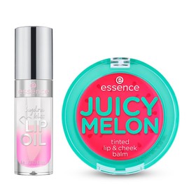 essence - Pack Bálsamo Tinte para Labios y Mejillas 3 g + Aceite Labial Hydra Kiss 4 ml, Hidratación, Brillo y Color Natural (Kiss From A Rose)