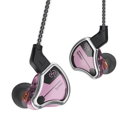 Kinboofi in Ear Monitor Wired IEM Headphone, CCZ BC02 Dynamic Driver Bass Wired Headphone, Professional HiFi Earphone,Stereo Sound IEM Earbuds Earphone,CCZ in Ear Monitor for System (Pink, with MIC)