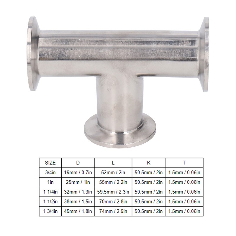 Pipe Tee Fitting 304 Stainless Steel Quick Connect Tube Joint