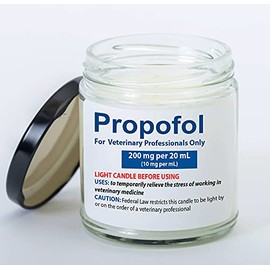 TBP Veterinary Life Vanilla Candle Propofol for Professionals Only Thank You Gifts Vet Tech Veterinarian Assistant Nurse, Funny Gift Men Women On Birthday Christmas Ivory