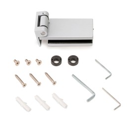 Emuca - Glass Door Hinge with Bezel Horizontal Hinge with 40 mm Spatula for 8-12 mm Door, Aluminium and Steel, Metallic Grey