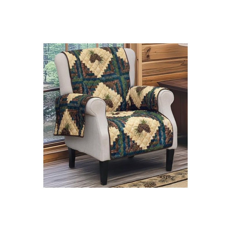 BLACK FOREST DECOR Pinecone Diamond Chair Cover