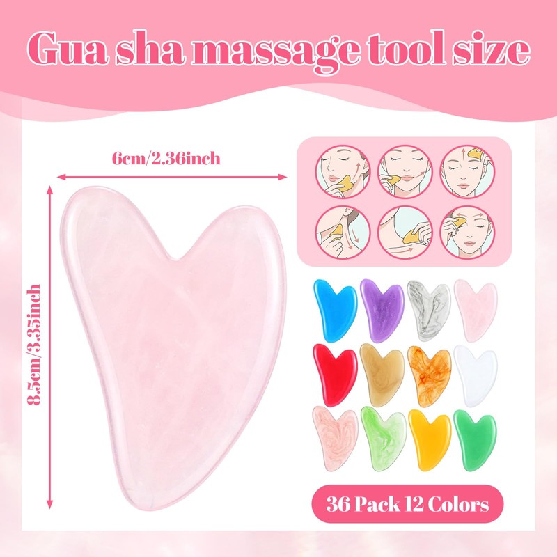 36 Pcs Gua Sha Facial Tools Bulk, Heart Gua Sha
