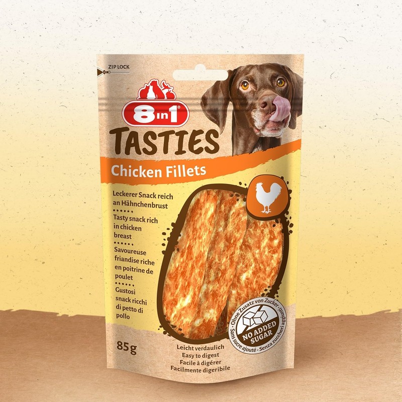 8in1 Tasties Chicken Fillets Hunde-Snack - getreidefreie Leckerlis aus köstlicher