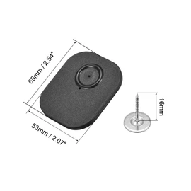 MECCANIXITY Anti-Theft Retail Security Hard Tags with Pins Radio Frequency for Clothing, Shoes and Hats, Back Square Pack of 50