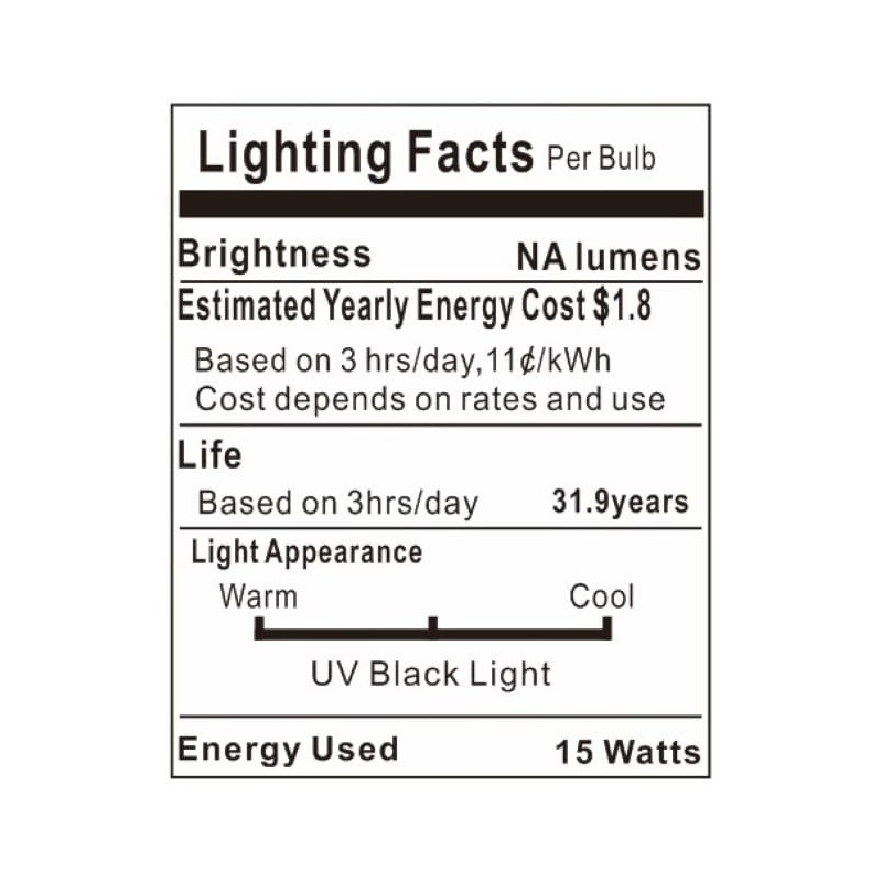 GOHDLAMP LED Black Light Bulb 15W Blacklight Bulbs LED Not-Dimmable,