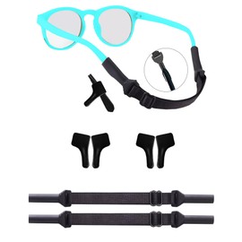 AURAADORN Kids Glasses Strap for Boys Girls, 2 Pack Toddler Glasses Strap for Kids(6.5-10inch),Elastic Sunglass Eyeglass,2 Pair Kid Glass Ear Grip Toddler Glasses Strap