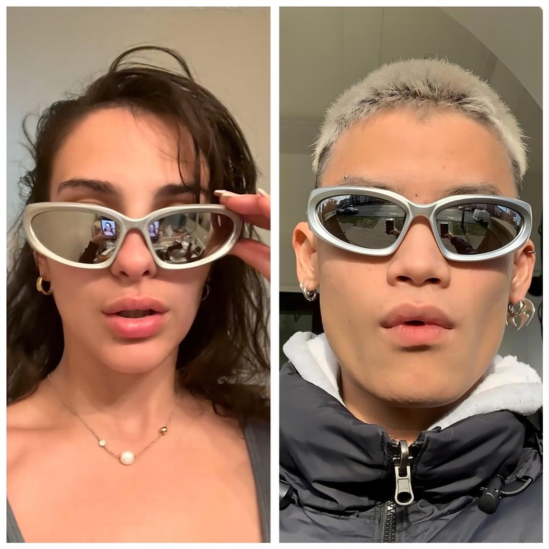 milramtob Y2K Wrap Around Sunglasses Black Shades Sporty Glasses Cyber