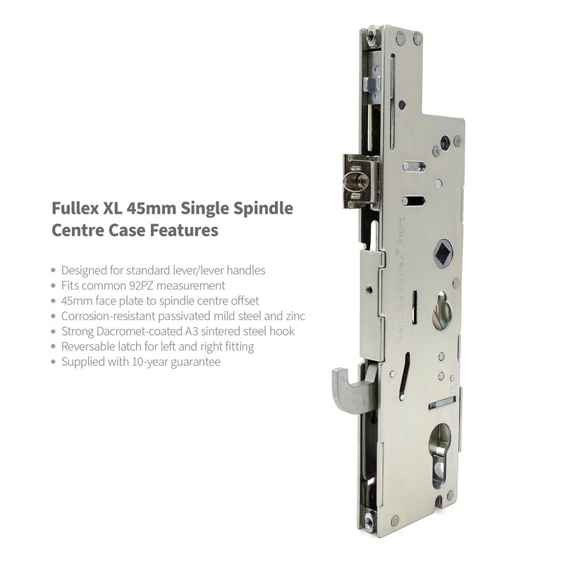 Fullex XL 45mm Backset Multipoint Lock Centre Case Gearbox -