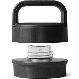 YETI Yonder Chug Cap, Leakproof Water Bottle Cap with Clip-On Carry, Twist-Off Spout Lid for Easy Drinking and Refilling, Dishwasher Safe Accessory, Black