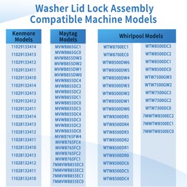 Upgraded WTW7500GW2 WTW7500GC2 WTW8500DC5 Washer Lid Lock, Fit for Kenmore Whirlpool Maytag Washer MVWB855DC3 MVWB765FW4 WTW8500DC0 WTW8500DC1 WTW8500DR0 MVWB765FC3 MVWB835DC3 MVWB835DC4 MVWB855DC4