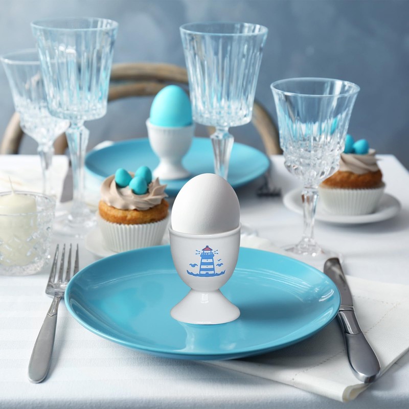Cinf Ceramic Egg Cup Set of 2 Porcelain Holder Breakfast