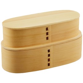 Nagao Magewappa Slim 2-Tier Lunch Box, Natural, FH22W