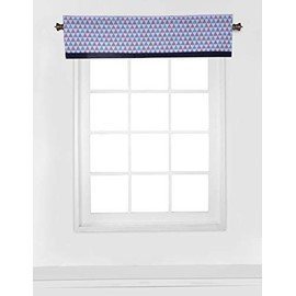 Bacati Woodlands Boys Cotton Window Valance, Aqua/Navy/Grey