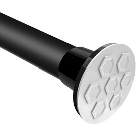 HOOPLE Tension Curtain Rod, No Drilling Rods for 102-120 Inch, Black