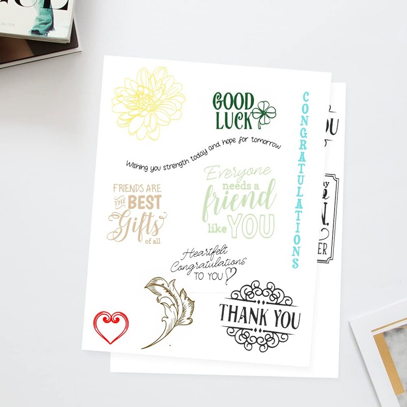 Blessing Words Flowers Leaves Clear Stamps for Card Making Decoration