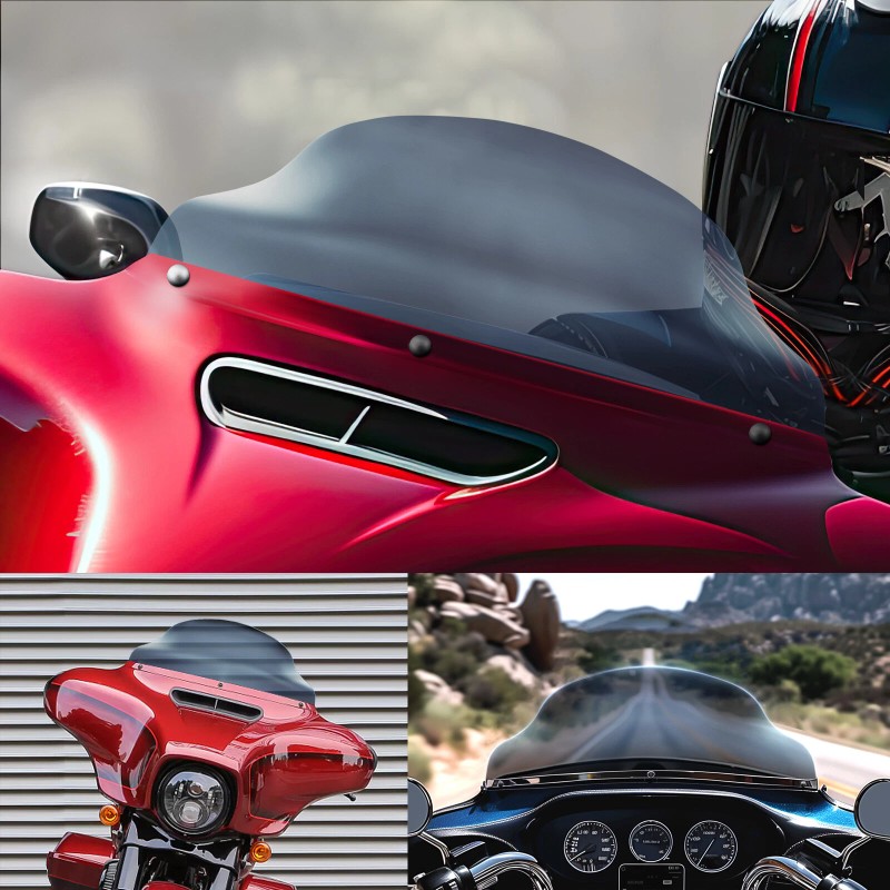 KEEPDSGN For Harley Touring Street Glide 2014-2024 Smoke Wave Windshield