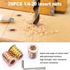 Taiss 25 Sets 1/4"-20 Threaded Inserts for Wood Furniture Screw