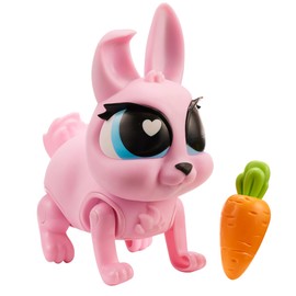 Jiggly Pets by Eolo JP014 Jiggly Pets Pixie The Rabbit with Jumping Movement inbuilt Sounds and Music Electronic and Interative Animal Carrot Toy for Feeding,Pink,Medium