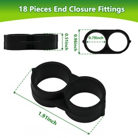 TTioDri 18 Pieces Drip Irrigation Fittings End Plug for 1/2" Tubing, Drip Line End Cap Connectors for 1/2 Inch Irrigation Tube Drip Line End Closure for Drip and Sprinkler Systems