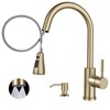 APPASO Gold Kitchen Faucet with Soap Dispenser, Brushed Gold 2
