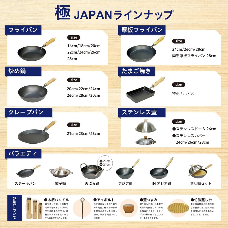 River Light Iron Frying Pan, Extreme Japan, 7.9 inches (20