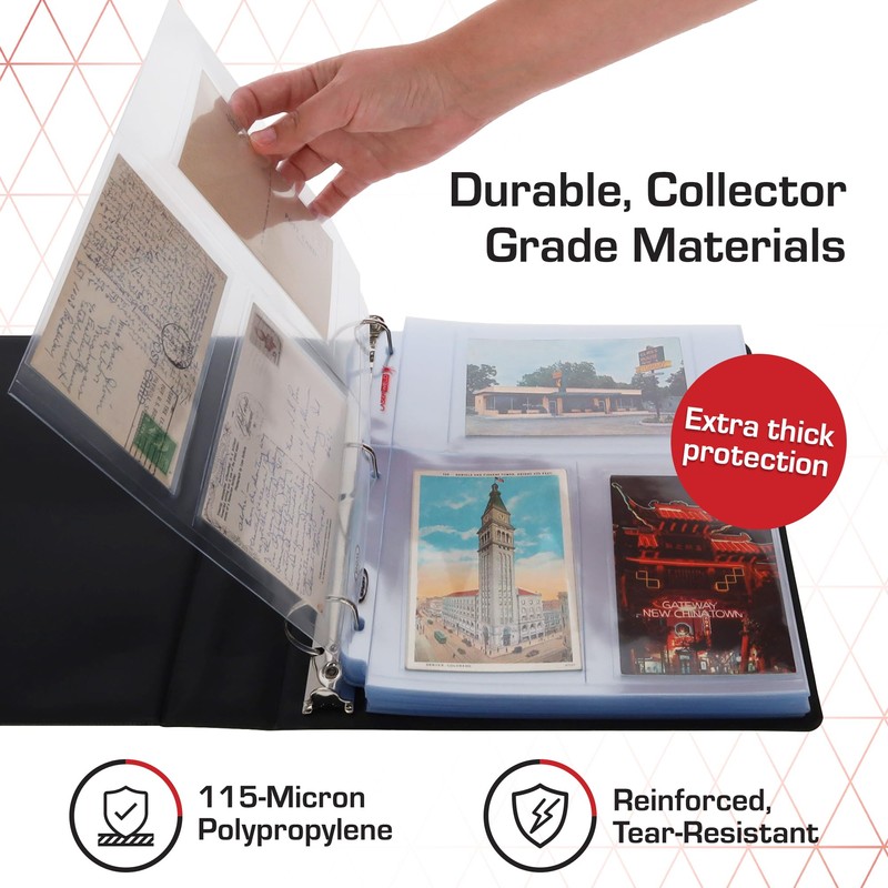 BCW Laserweld 3-Pocket 4x6 Photo Sleeves for 3 Ring Binder