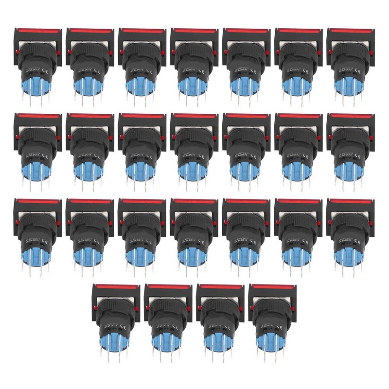 25Pcs Momentary Push Button Switch Self Locking Rectangle with Light