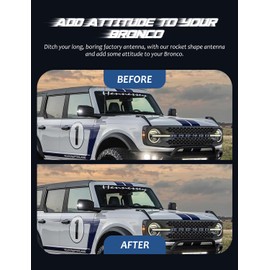 Car Antenna for Bronco, 6” Short Antenna Replacement Aluminum Car Wash Proof Compatible with 6th Gen Ford Bronco 2021 2022 2023, Black …