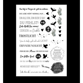 Kerzen Sprüche - Trauerlicht Kerze Trauer Gedenklicht Erinnerungslicht Trostkerze