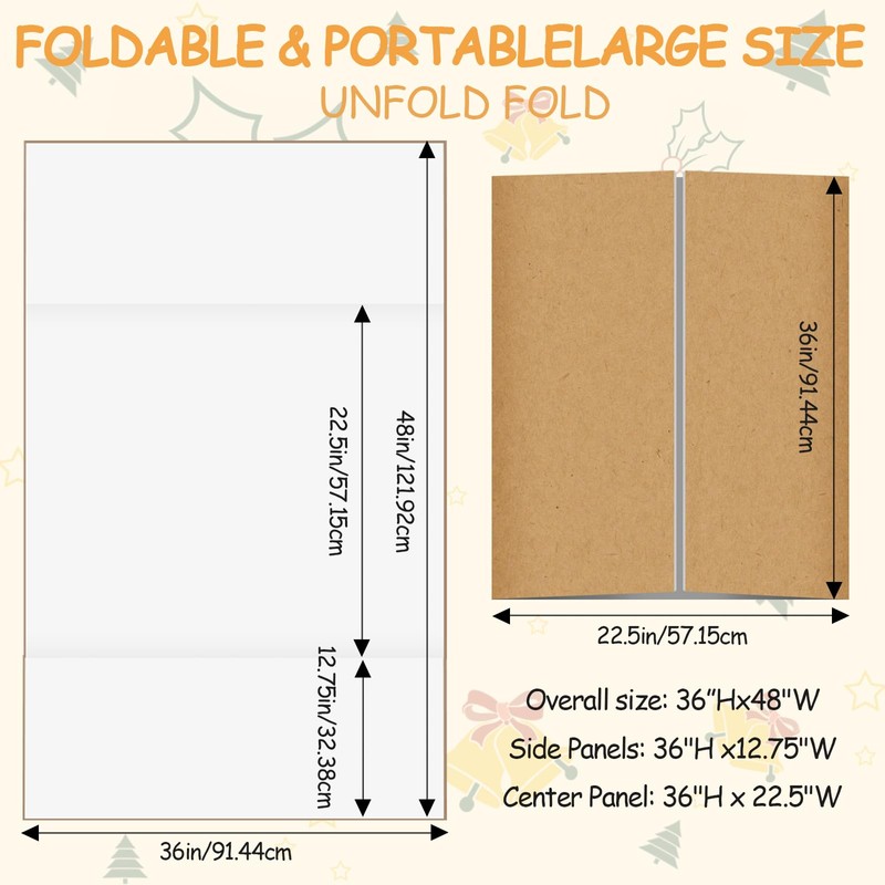 5 Pack Trifold Poster Board Bulk, 36" X 48" White