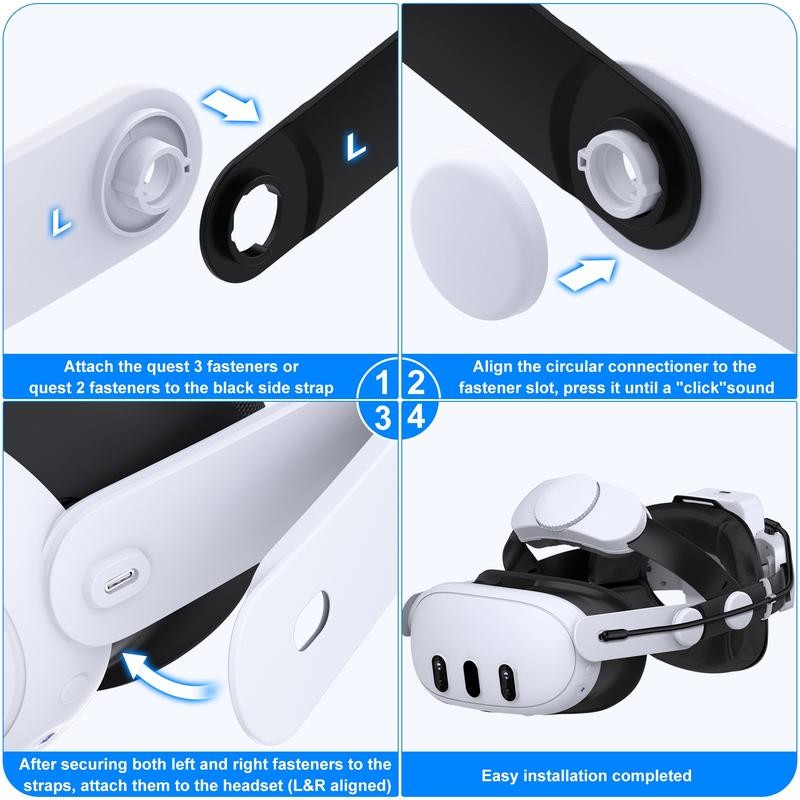 15000mAh Battery Head Strap for Meta Quest 3/3S/2, Adjustable Elite