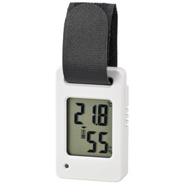 Ohm Denki TEM-800W Digital Thermometer/Hygrometer (White) Approx. Width 1.5 x Height 2.5 x Depth 0.6 inches (39 x 64 x 14 mm)