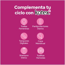 Kotex Regular con Alas, Toalla Femenina, Paquete con 16 Piezas, Ideal Para Flujo Abundante.