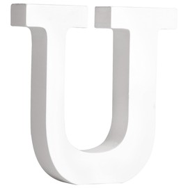 Rayher MDF letter U, white, 11 x 11 cm, thickness 2 cm, 3D wooden letters, FSC certified, 64560102
