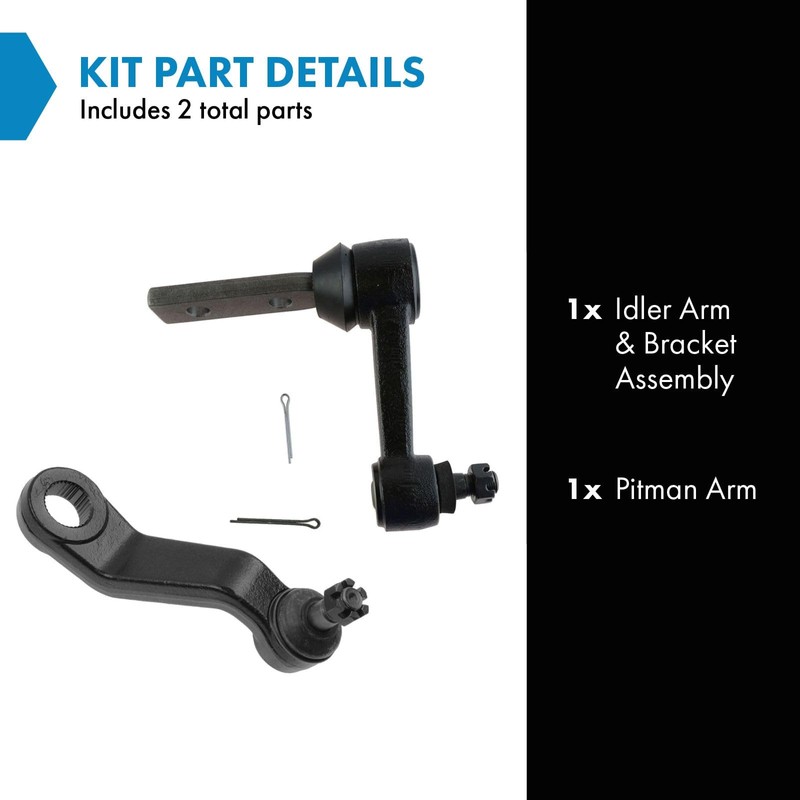 TRQ Front Driver & Passenger Side Steering Kit Idler Arm