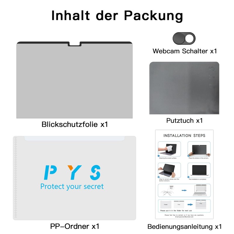 PYS Magnetic Privacy Screen Protector for MacBook Air 13 Inch