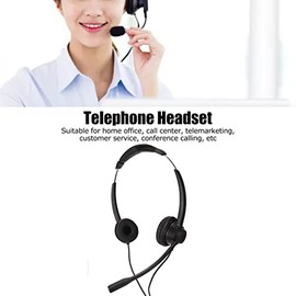 Auriculares de Teléfono con Cancelación de Ruido de Micrófono, Auriculares Binaurales con Cable con Enchufe de 2,5 Mm Y Control de Volumen, Auriculares con Cable con Micrófono para Centro de Llamadas,