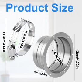 Exhaust Hose Adapter Exhaust Hose Connector Wall Flange Connector Metal Wall Flange Hose Adapter with Hose Clamps and Screws for Exhaust Hose