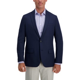 Haggar mens The Active Series Classic Fit Gabardine Blazer Business Suit Jacket, Indigo, 44 US