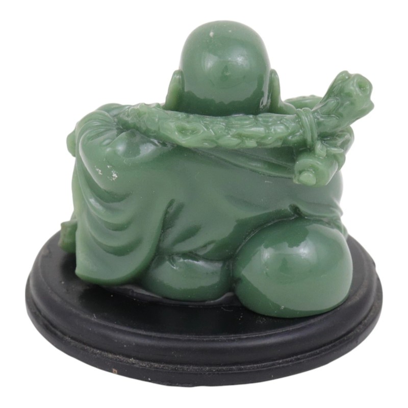 Emerald Money Buddha Statue Carrying Wu Lou and Ru Yi