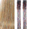 Rainbow Hair Tinsel Pack of 12 Pcs Clip in Hair