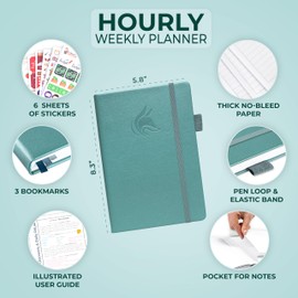 Clever Fox Planner Schedule – Undated Weekly & Monthly Life Planner with Time Slots, Appointment Book & Daily Organizer, A5 (Aquamarine)