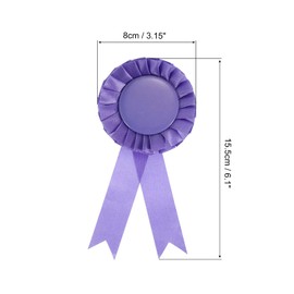 PATIKIL Blank Award Ribbon, 6 Pcs Rosette Ribbon Honorable Prize Recognition Ribbon for DIY, Party, Wedding, Competition, Sport, Purple