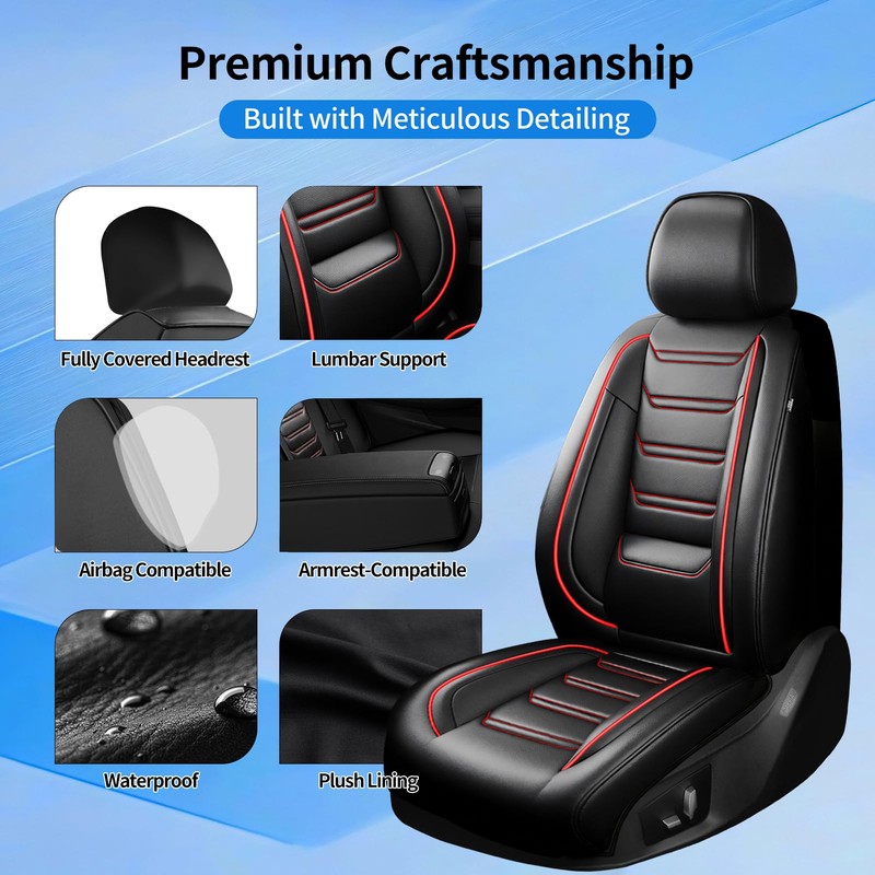 FiveFox Fit Camry Car Seat Covers (Front Pair) Compatible with