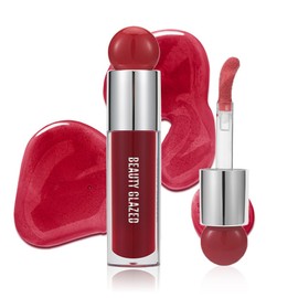 Beauty Glazed Color Variety Non-Sticky Ultra-Hydrating & Nourishing Lip Oil, Smooth Glossy Finish Luxurious Lip Glow Oil, Shiny and Vegan Tinted Lip Gloss, Big Brush Applicator (108# CHERRY)