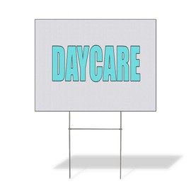 Fastasticdeals Weatherproof Yard Sign Daycare Promotion Business White Lawn Garden Day Care 24x18 Inches 1 Side Print