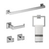 Stainless Steel Bathroom Accessories Set, 5 Piece - 23.6 Inch